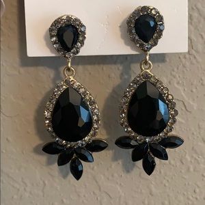 Black & Gold Chandelier Earrings